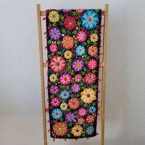 Embroidery Floral, Peruvian Hand-Woven Table Runner |Multi Color Flowers Peruvia